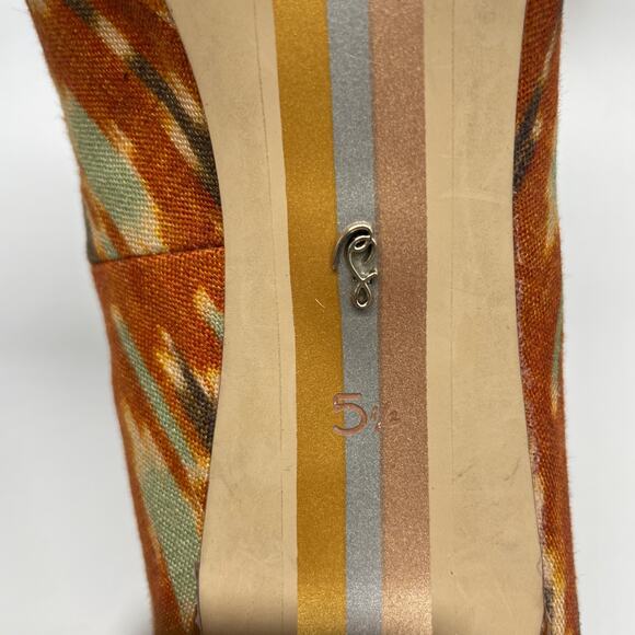 Sam Edelman Hazel Sunset Orange Multi Stiletto Heel Pointy Toe Slip On Pumps 5.5 - Picture 8 of 11